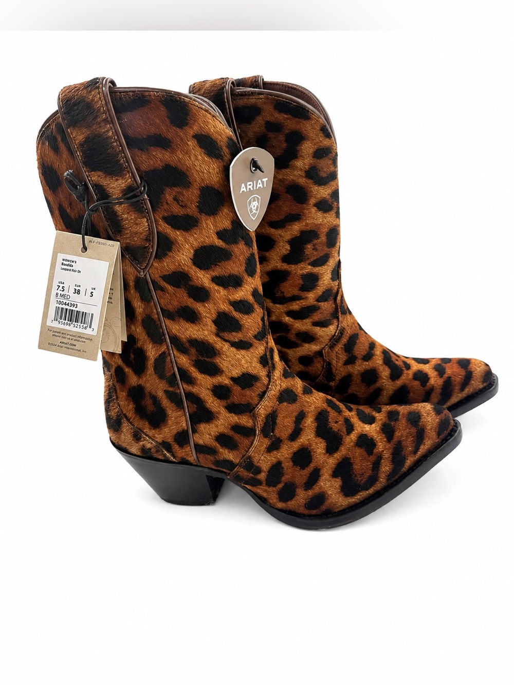 Ariat Bandida Leopard Hair-On Calf Hair Western Boots Women’s 7.5 BMED BNWT